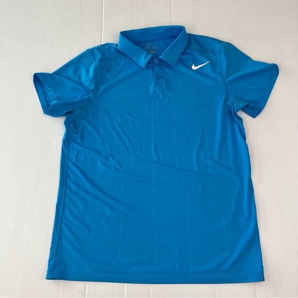 Nike Other - Nike Polo Dri-Fit Blue Collared Shirt Sleeve Short Size Large
